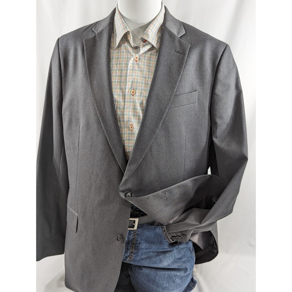 Mens Stafford Blazer Sport‎ Coat Sport Jacket Travel Stretch Wool Blend Gray 46L